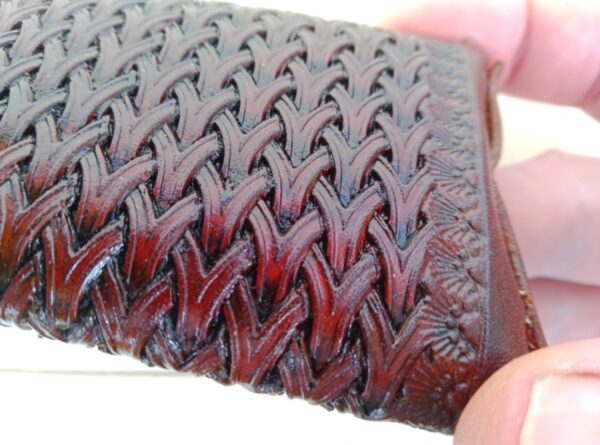 Szczegóły skórzane portfela